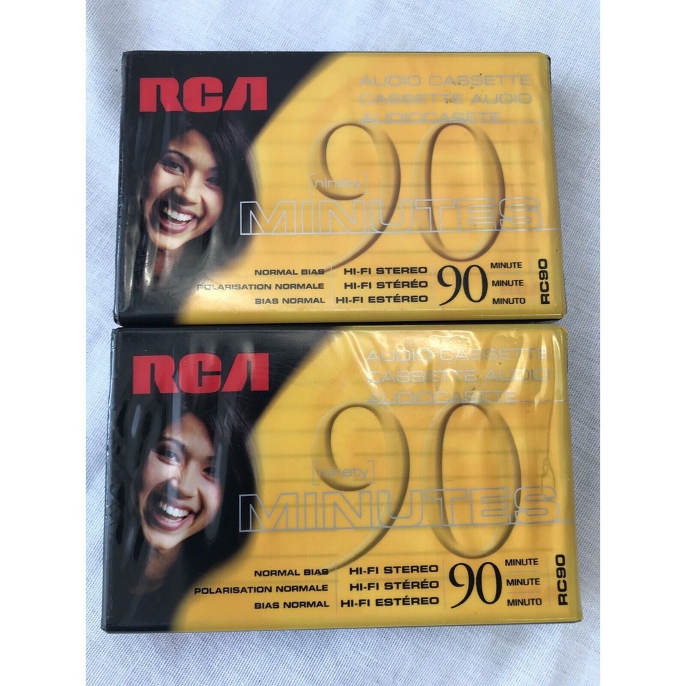 2 Pack RCA RC90 Blank Audio Cassette Tapes 90 Minute Normal Bias Type I Sealed